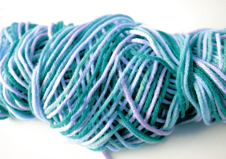 Wool in shades of blueの写真素材