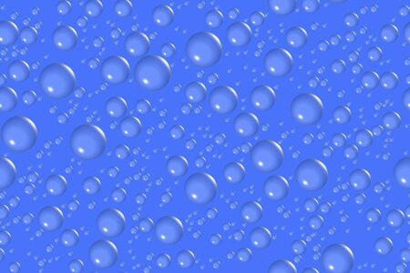 Bubbles of different sizes against a blue background