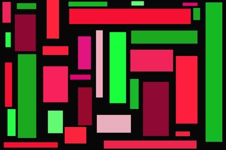 Rectangles In Different Shades Of Red And Green - black background
