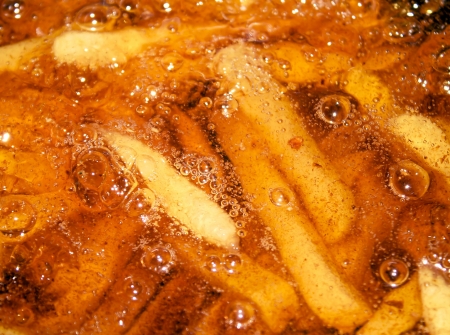 French Fries In Oil For Deep Frying
