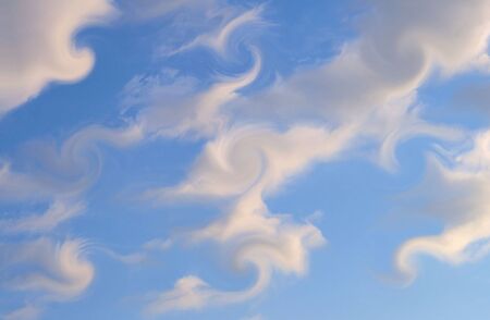 Wispy Clouds In A Bright Blue Sky -  abstract