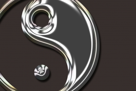 Yin Yang Symbol - metallicの写真素材