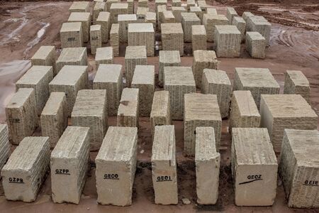 Padre ParaÃ­so, Minas Gerais, Brazil - January 18, 2016: Granite mine and its huge blocks