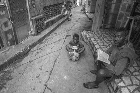 Photo for Rio de Janeiro, Brazil - March 26, 2016: Daily life at the slum of Vidigal - Royalty Free Image