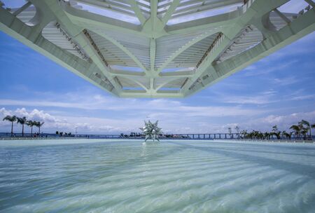 Rio de Janeiro, Brazil - March 24, 2016: Artificial lake inside the Museum of Tomorrow, cultural...