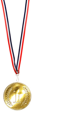golden medal first place champion isolatedの写真素材