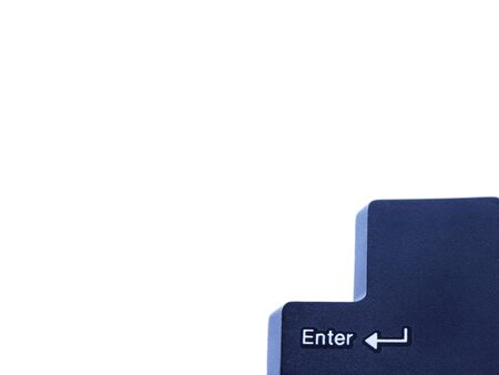 computer highlighted enter key button on white background