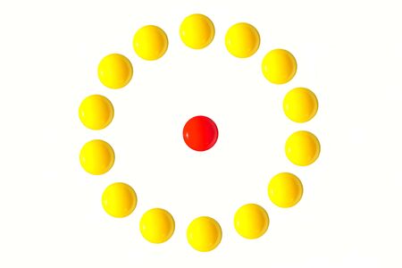 Teamwork briefing yolks with one standing out from the crowd chief executive officerの写真素材