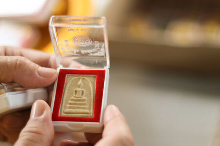 Buddha Amulet in the boxの写真素材