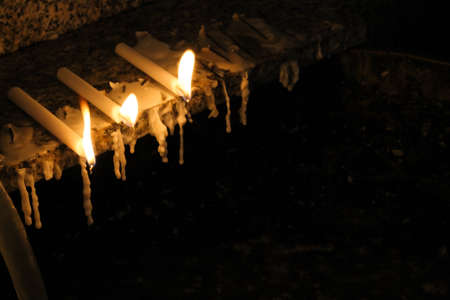 Three Candle in Buddhism worshipの写真素材