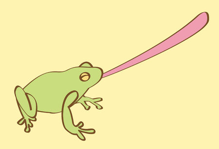 green cartoon frog vector illustration