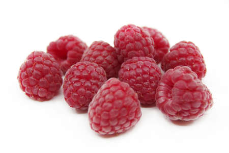 Red raspberry isolated on a white background. Raspberries. Closeupの写真素材