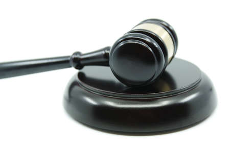 Judge Gavel isolated on whiteの写真素材