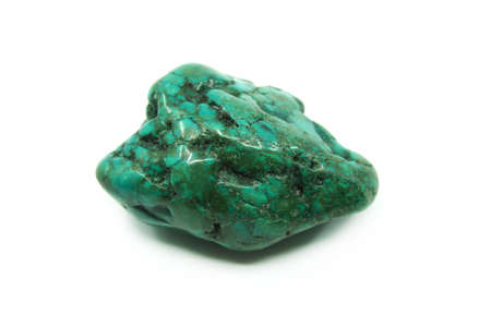 Raw turquoise isolated on white background. Closeupの写真素材