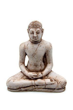 Buddha. Statue of sitting in meditation Buddha isolated on white background. Closeupの写真素材