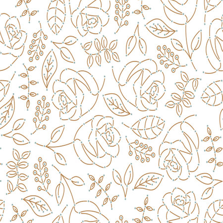 Collection of patterns with mini stars connected forming constellations, roses and vintage patterns. Camel, green and white patterns ideal for babies.のイラスト素材