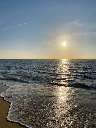 Sunset on the sea beach picture