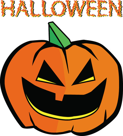 happy Halloween pumpkin color vector illustrationのイラスト素材