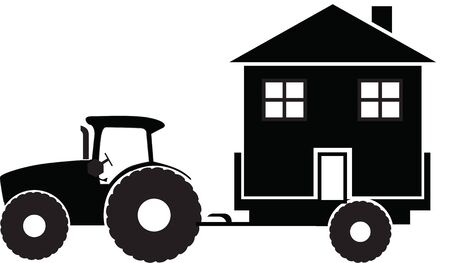 Tactor delivers the house silhouette vector illustrationのイラスト素材