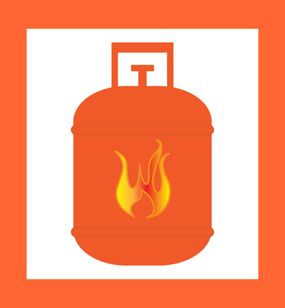 gas cylinder design orangeのイラスト素材