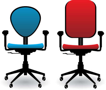 Office chairs color vector illustrationのイラスト素材