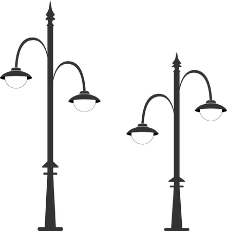 Pair of street lamps vectorのイラスト素材