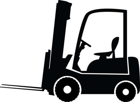 Forklift truck silhouette vector illustration isolatedのイラスト素材