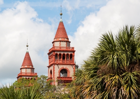 Close-up towers Flagler College, St. Augustine, Floridaのeditorial素材