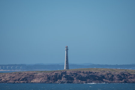 Isolated lighthouse on a small island south of Paraguayの写真素材