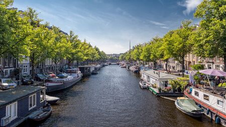 Amsterdam Canals for moving acrossの写真素材