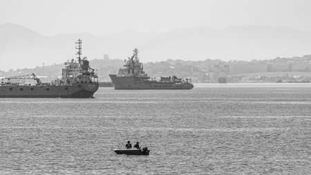 Rio de Janeiro, Brazil - CIRCA 2021: Landscape of Guanabara Bay, Rio de Janeiro, Southeastern Brazilのeditorial素材