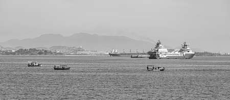 Rio de Janeiro, Brazil - CIRCA 2021: Landscape of Guanabara Bay, Rio de Janeiro, Southeastern Brazilのeditorial素材