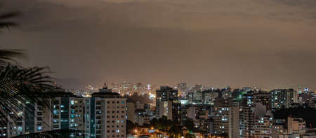 NiterÃ³i, Rio de Janeiro, Brazil - CIRCA 2021: Long exposure urban night photography with...