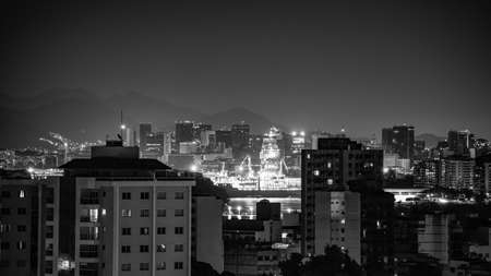 NiterÃ³i, Rio de Janeiro, Brazil - CIRCA 2021: Long exposure urban night photography with...