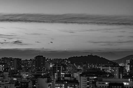 NiterÃ³i, Rio de Janeiro, Brazil - CIRCA 2021: Long exposure urban night photography with buildings and lights of a Brazilian cityのeditorial素材