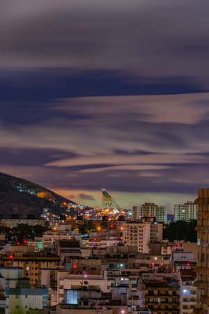 NiterÃ³i, Rio de Janeiro, Brazil - CIRCA 2021: Long exposure urban night photography with buildings and lights of a Brazilian cityのeditorial素材