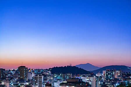 NiterÃ³i, Rio de Janeiro, Brazil - CIRCA 2021: Long exposure urban night photography with buildings and lights of a Brazilian cityのeditorial素材
