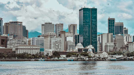 Rio de Janeiro, Brazil - CIRCA 2021: Landscape of Guanabara Bay, Rio de Janeiro, Southeastern Brazilのeditorial素材