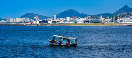 Rio de Janeiro, Brazil - CIRCA 2021: Landscape of Guanabara Bay, Rio de Janeiro, Southeastern Brazil