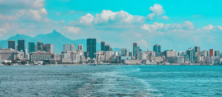 Rio de Janeiro, Brazil - CIRCA 2021: Landscape of Guanabara Bay, Rio de Janeiro, Southeastern Brazilのeditorial素材