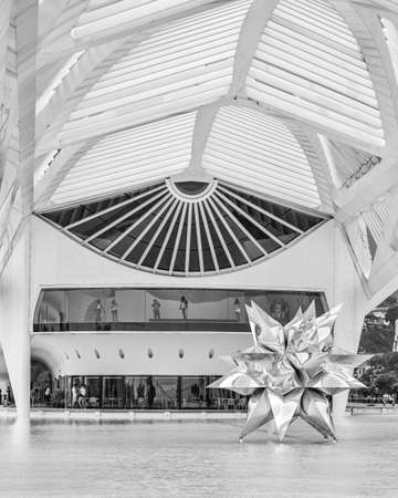 Rio de Janeiro, Brazil - CIRCA 2021: Exterior of the Museum of Tomorrow, at PraÃ§a MauÃ¡, in the port area of Rio.のeditorial素材