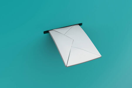 Letter posting the mail boxの写真素材