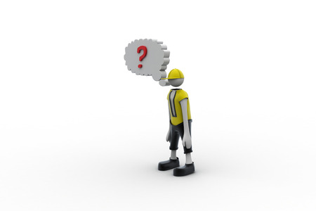 3d man with red question markの写真素材