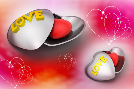 Love symbol in a boxの写真素材