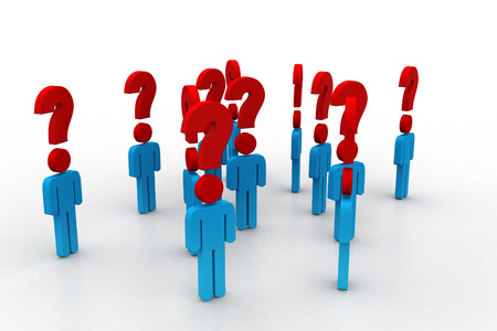 3d people with question markの写真素材