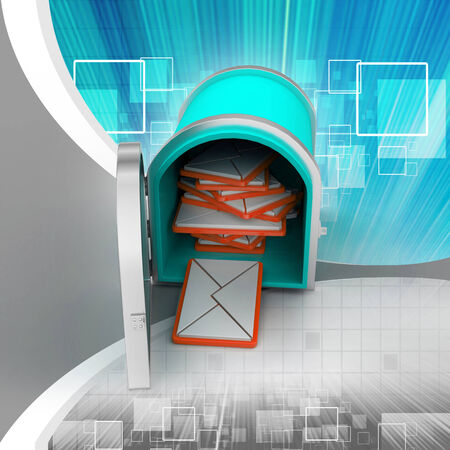 mail box with lettersの写真素材