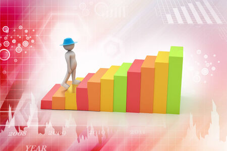 Business man climbing the growthの写真素材
