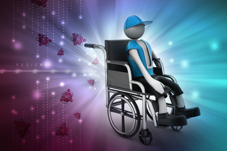 person handicapped in a wheelchairの写真素材