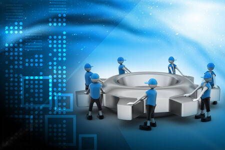 Gear and people , team work conceptの写真素材