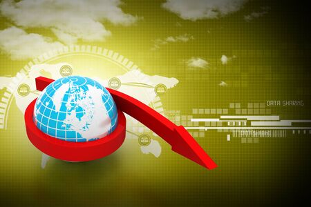 Globe with arrowの写真素材